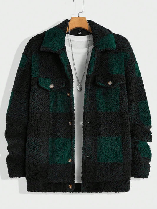 Manteau Teddy Oversized Plaid Manfinity