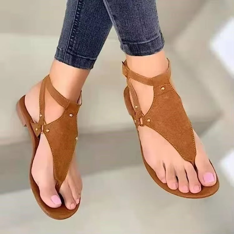 2024 Hot Sale Shoes for Women Basic Women'S Sandals Summer Beach Flip-Flop Sandals Casual Flats Shoes Fashion Gladiator Sandals