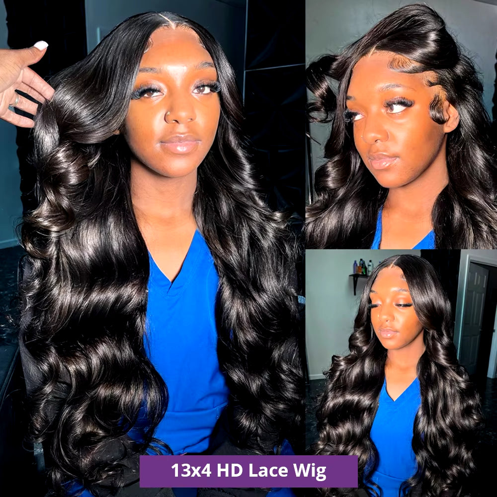 Body Wave 13X4 13X6 360 Hd Transparent Lace Front Wigs Human Hair Wig Brazilian 30 40 Inch Body Wave Lace Frontal Wig for Women