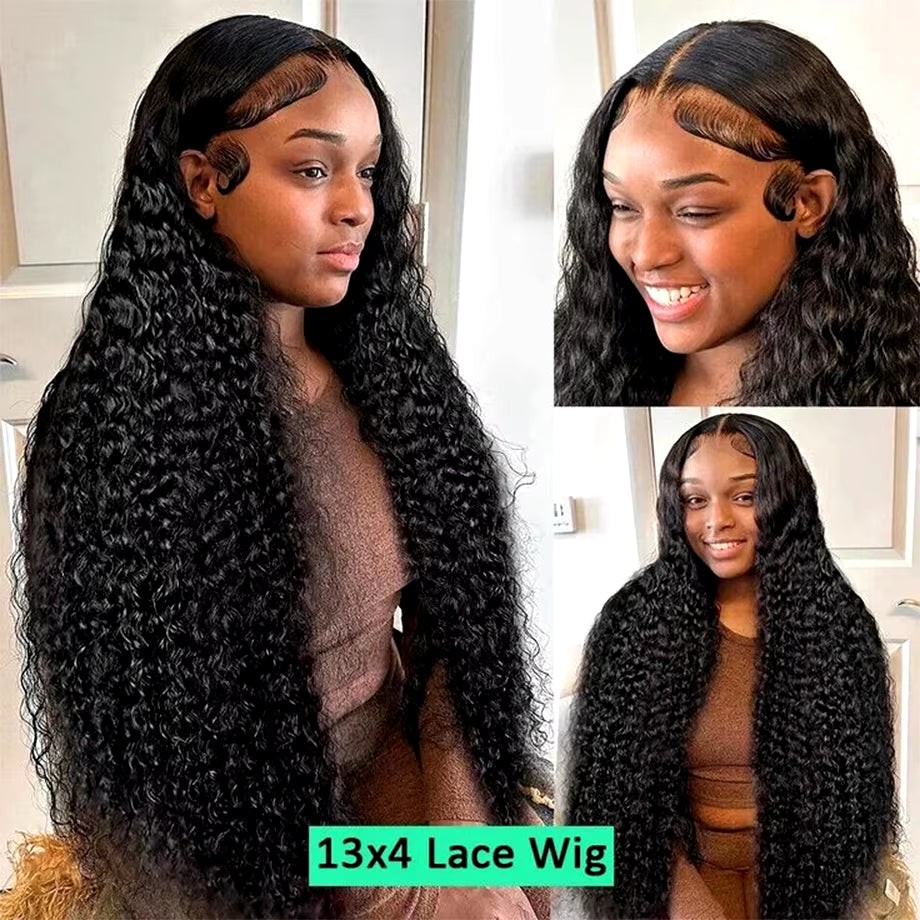 Curly Wigs 13X6 HD Lace Frontal Wigs 100% Human Hair Brazilian Deep Water Wave 13X4 HD Lace Front 100% Human Hair Wigs for Women