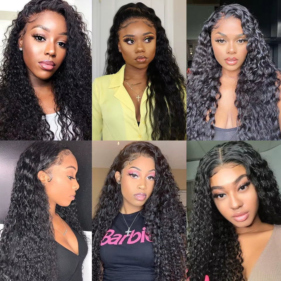 Curly Wigs 13X6 HD Lace Frontal Wigs 100% Human Hair Brazilian Deep Water Wave 13X4 HD Lace Front 100% Human Hair Wigs for Women