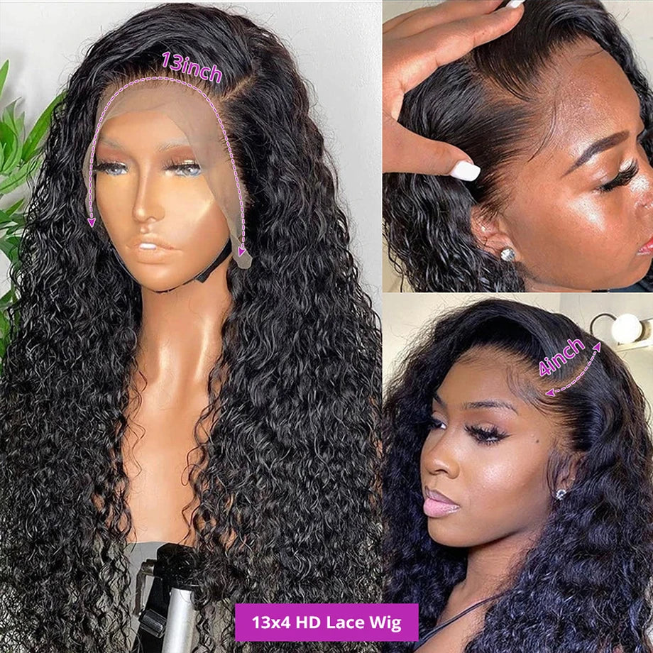 Water Wave Lace Front Wig 4X4 5X5 Lace Closure Wig 13X4 13X6 Hd Lace Frontal 360 Curly Human Hair Wigs for Women Human Hair