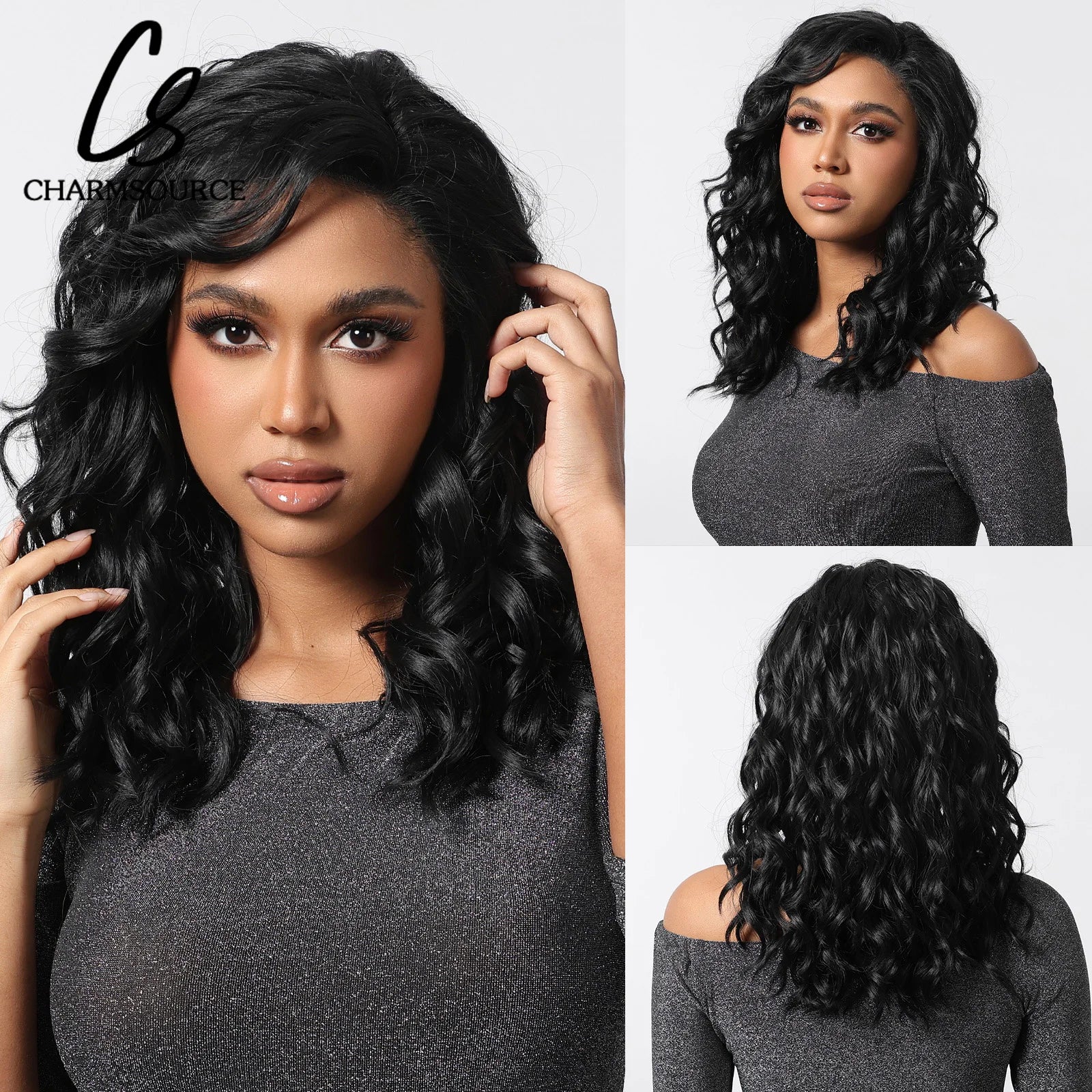 Long Lace Synthetic Wigs Wavy Black Highlight Orange Wig Baby Hair for Black Women Natural High Density 28Inch