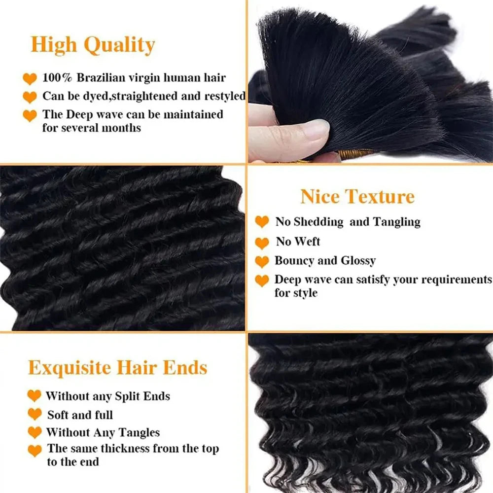 Cheveux Bouclés 100% Humains - Extensions Bulk Brésiliennes Remy