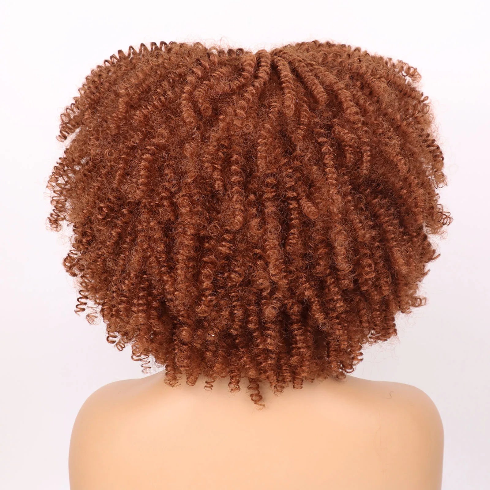 Tereshar Synthetic Short Kinky Curly with Bangs for Daily Party Halloween Blonde Afro Curly Wig Synthetic Wigs for Black Women